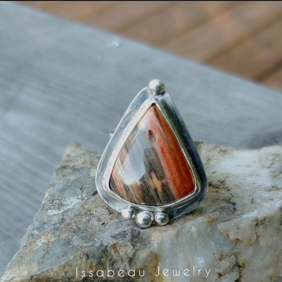 Larsonite Jasper & Sterling Silver Ring - Issabeau Jewelry - Picture 3 of 11